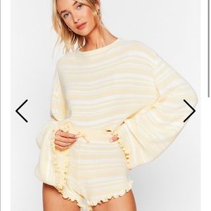 Yellow Striped Two-Piece Lounge Set from Nasty Gal